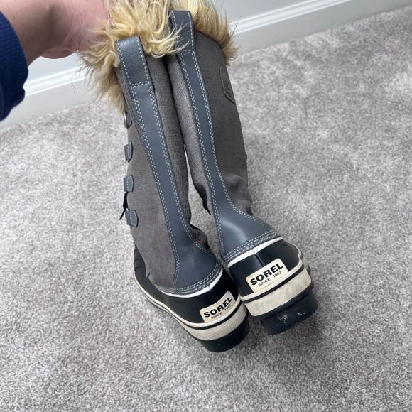 Sorel Tivoli Joan of Arctic Pewter Fur Lace Up Snow Boots 7 - Picture 3 of 9